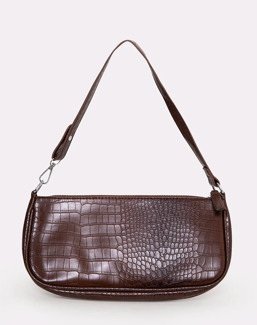 Gigi Umhängetasche in Croc Chocolate - Image 2
