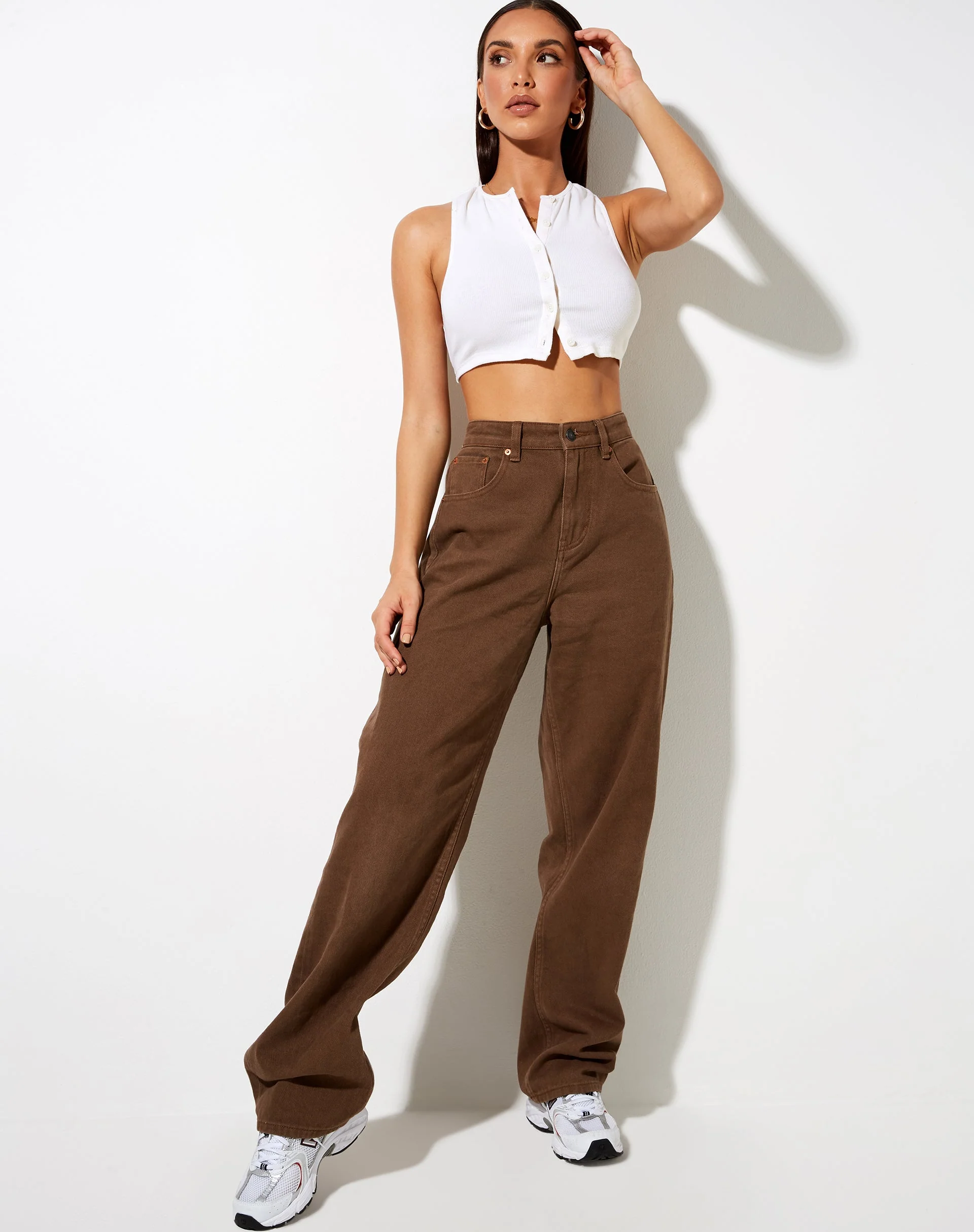 Gilly Crop Top in Rippe Elfenbein - Image 2