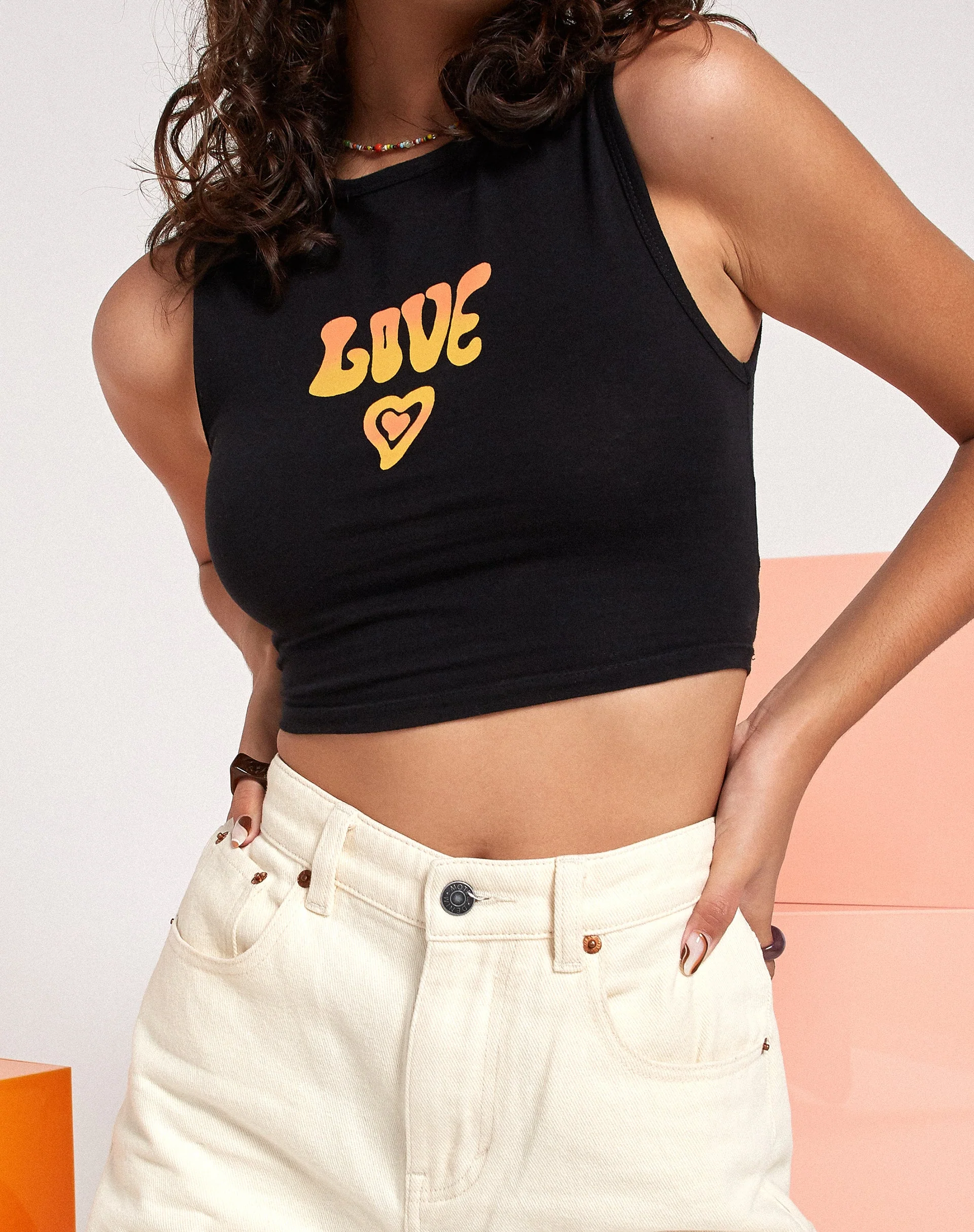 Gimon Crop Top in Schwarz Liebe - Image 3