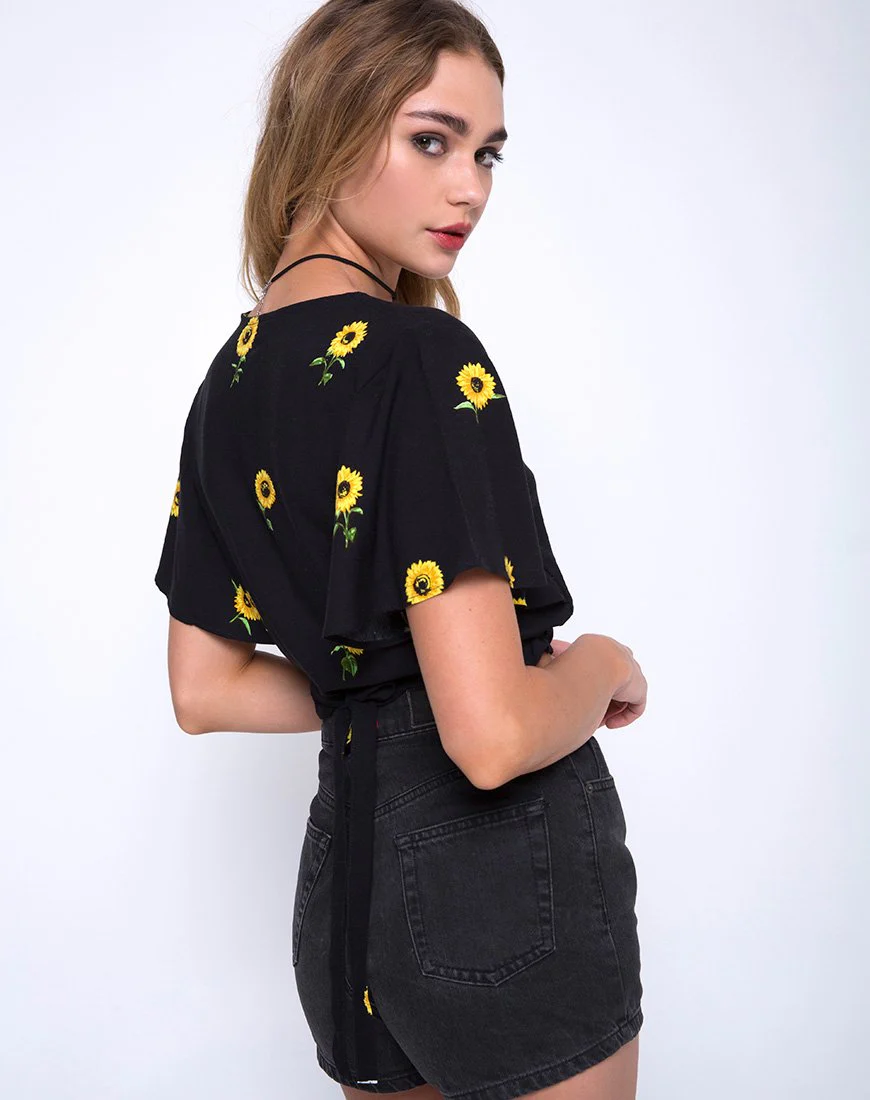 Gios Crop Top in Ditsy Sonnenblume - Image 2