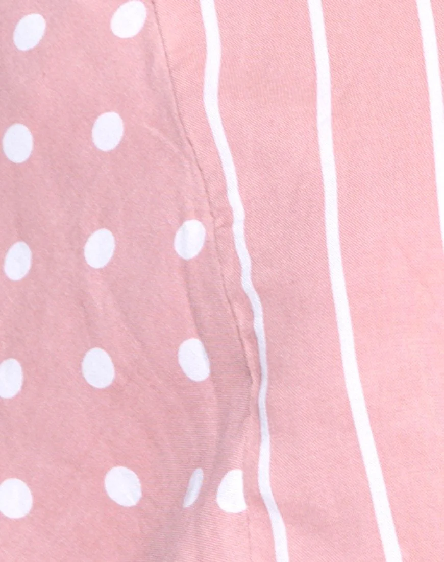 Gios Wickeloberteil mit Fleckenstreifen in Rosa und Weiß - Image 5
