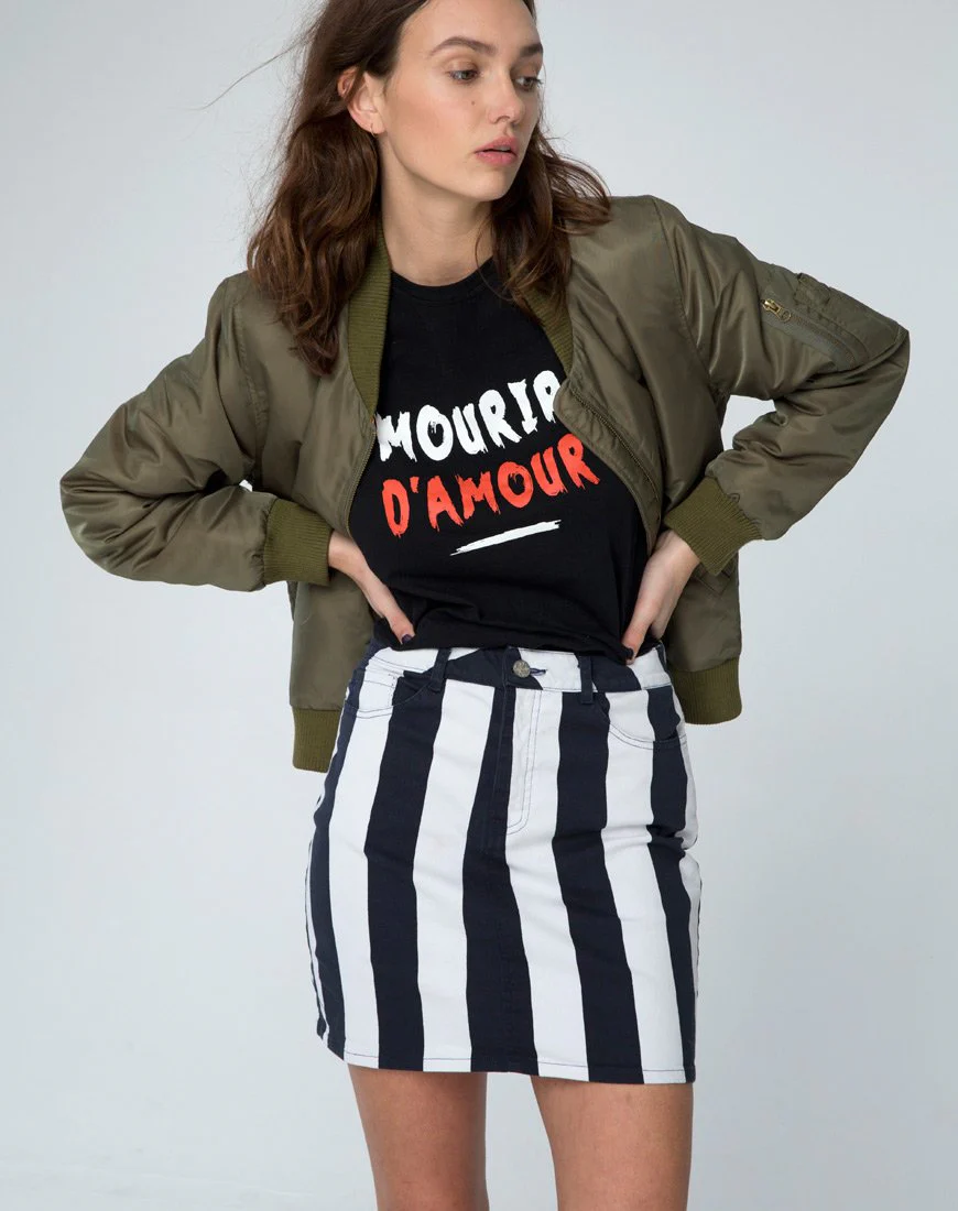 Girl Fit Tee in Mourir D'Amour Schwarz
