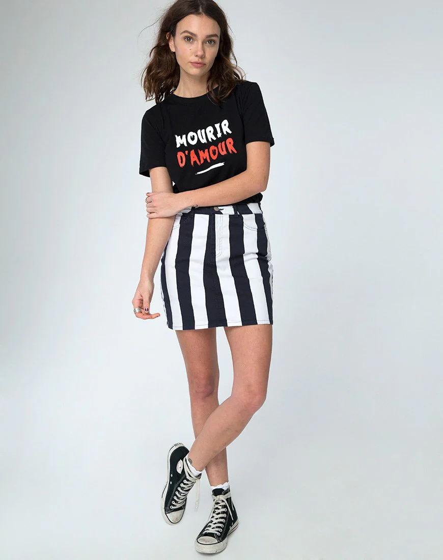 Girl Fit Tee in Mourir D'Amour Schwarz - Image 3
