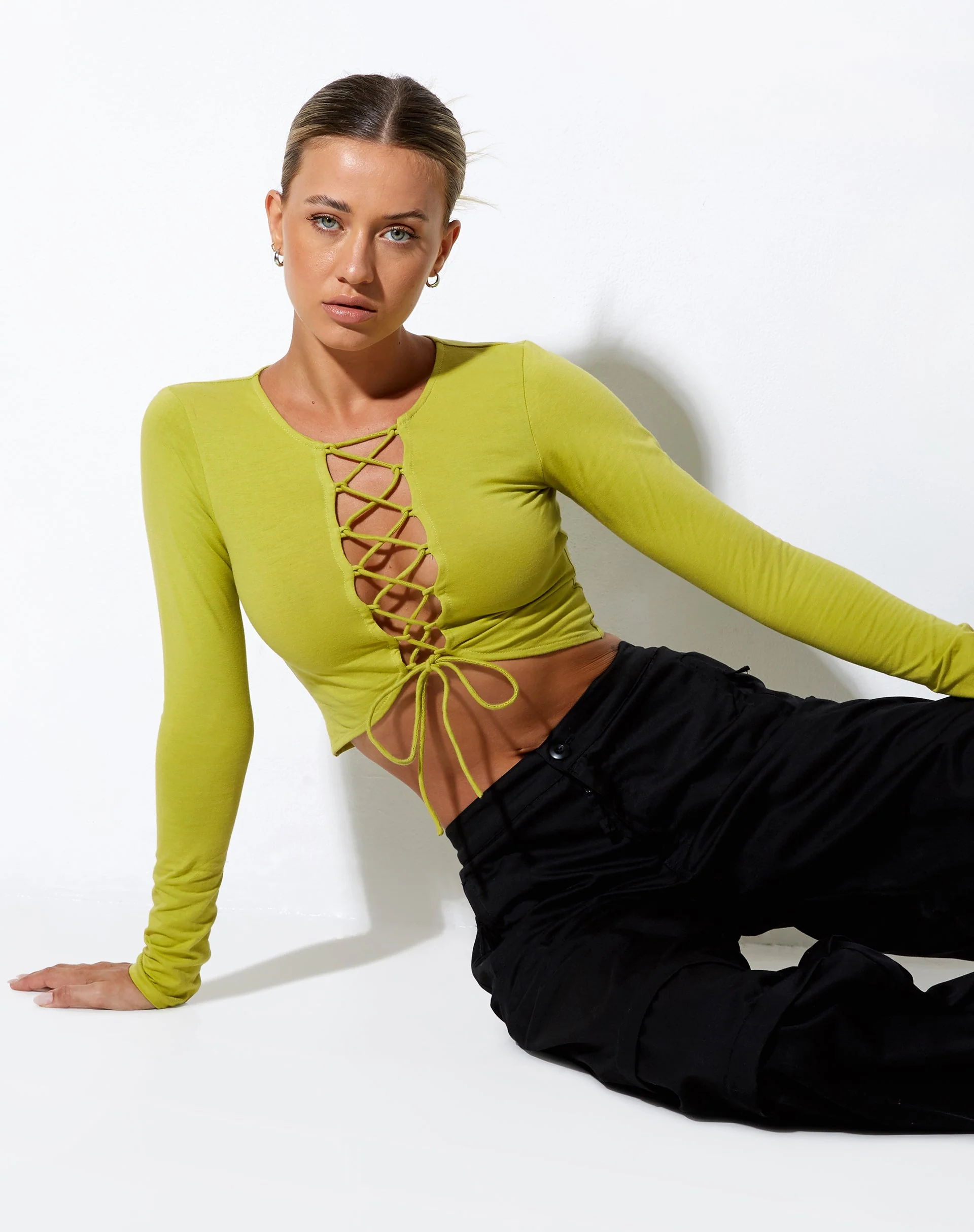 Gisy Crop Top aus Lycra Lime - Image 2