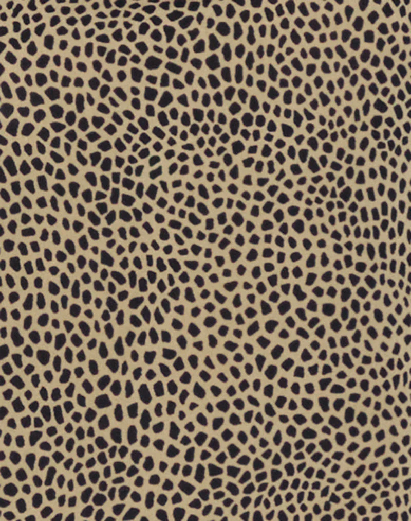Giulia Knoten-Halfterneck-Top in Tan Mini Croc Print - Image 6