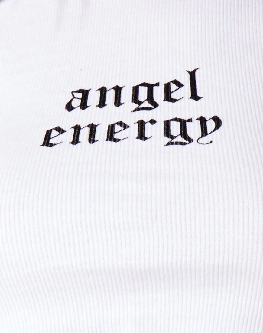 Givas Crop Top in Weiß 'Angel Energy' in Schwarz - Image 5