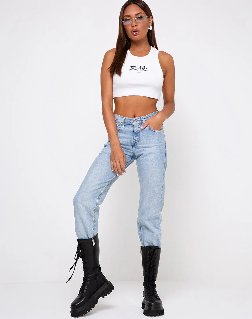 Givas Crop Top in Weiß Japanischer Engel - Image 4