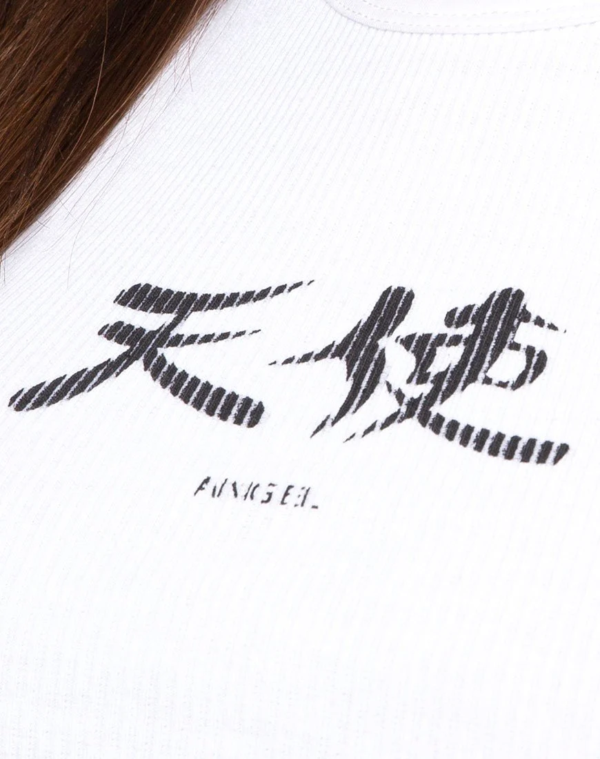 Givas Crop Top in Weiß Japanischer Engel - Image 6