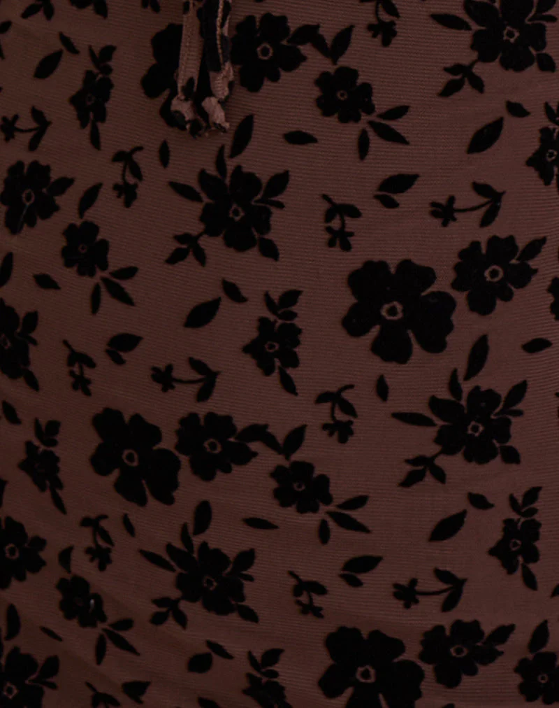 Gizio Langärmeliges Minikleid in Garden Floral Braun - Image 7