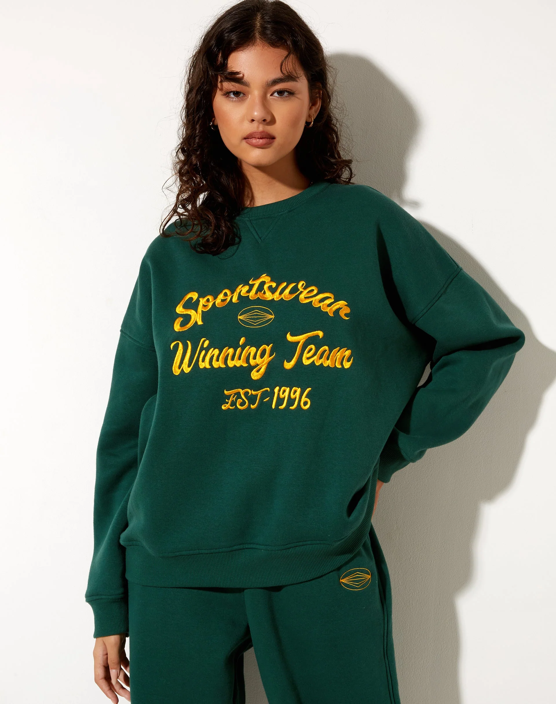 Glan Sweatshirt in Waldgrün mit Winning Team Mix Embro - Image 2