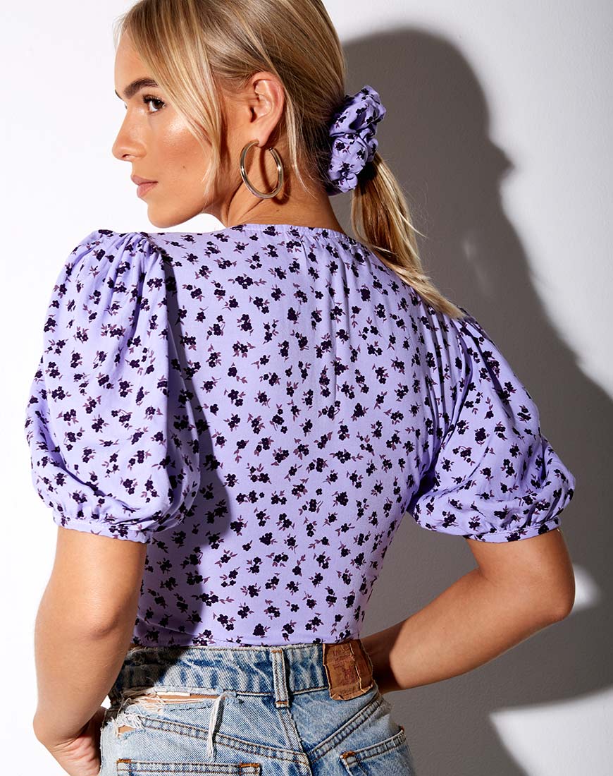 Glarie Crop Top in zartem Gänseblümchen Flieder - Image 3