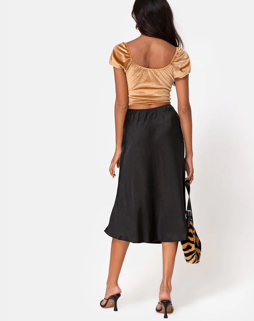 Glattes Top in Samtgold - Image 4