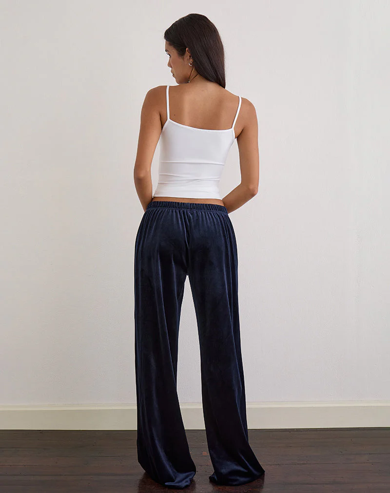 Glen Jogger aus Velours in Navy mit 'M'-Verzierung - Image 5
