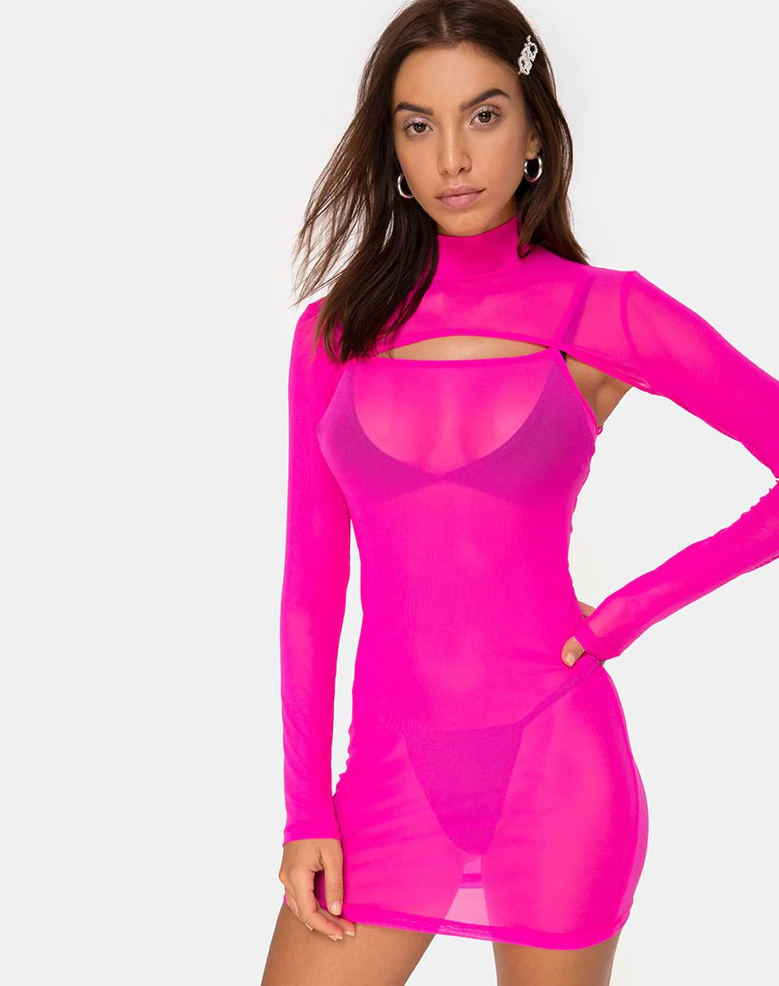 Glesia Kleid Fluro Pink