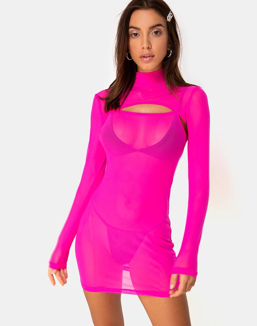 Glesia Kleid Fluro Pink - Image 2