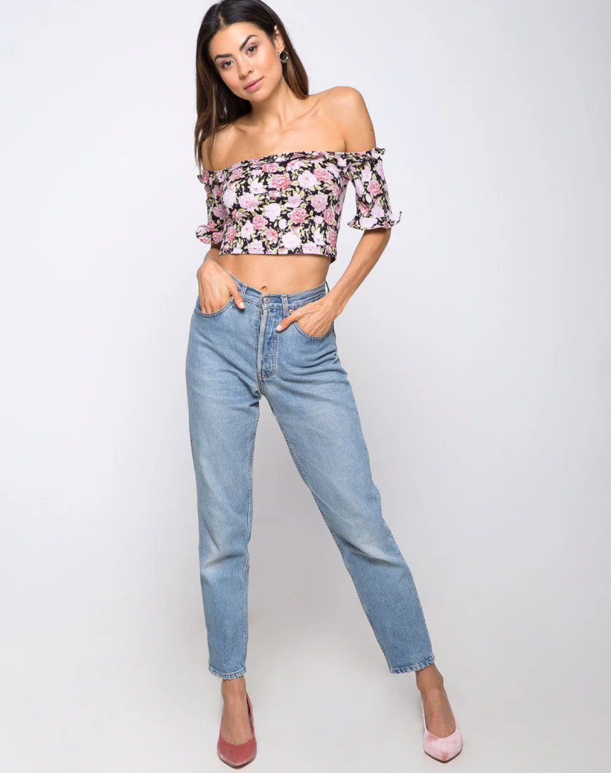 Glior Crop Top in Bloom Floral - Image 3