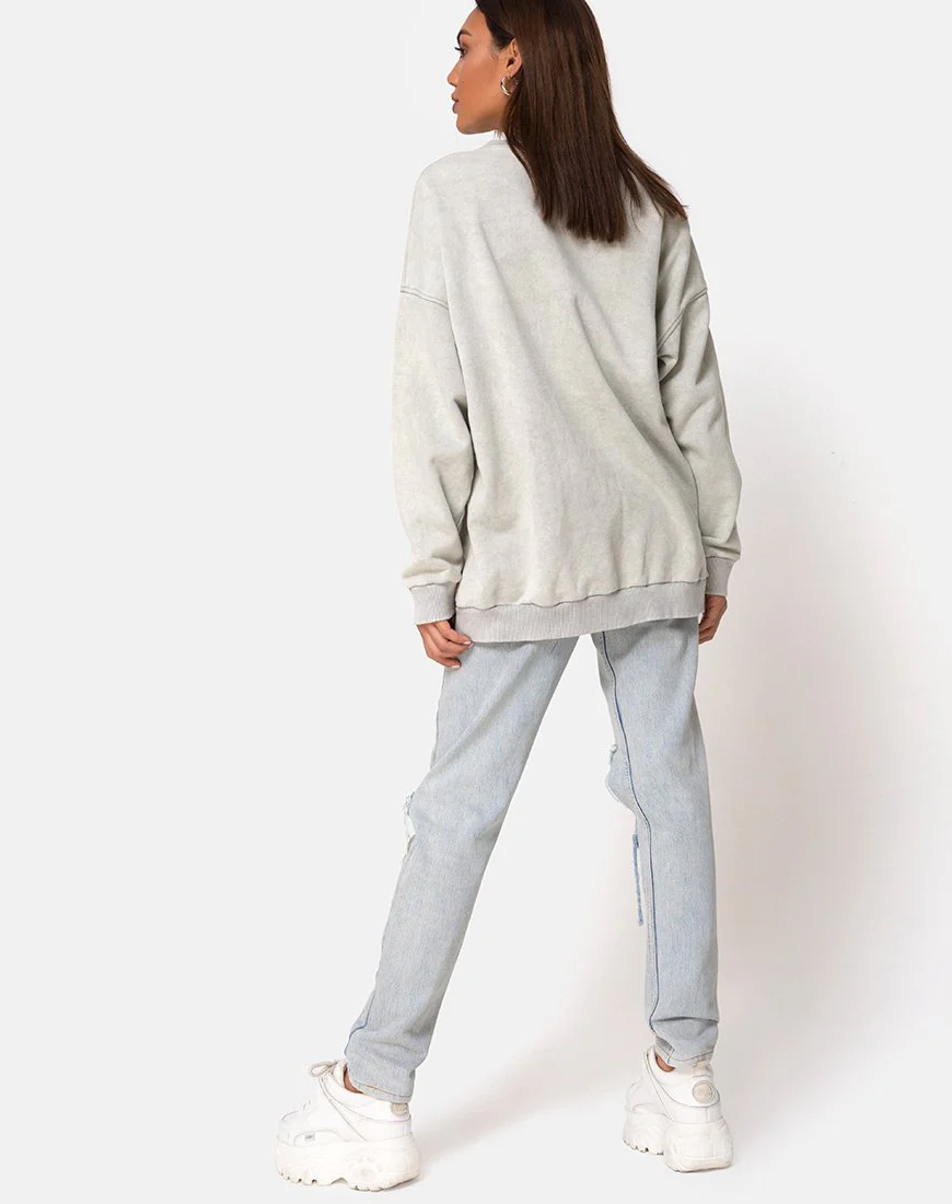 Glo Sweatshirt in Ecru mit Schmetterlingsstickerei - Image 6