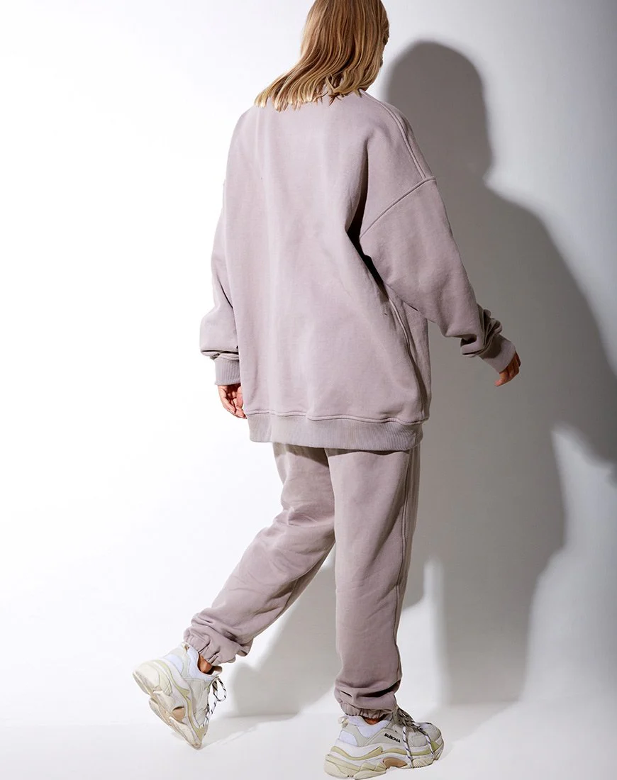 Glo Sweatshirt in Pilzfarben mit 'LA'-Stickerei - Image 4