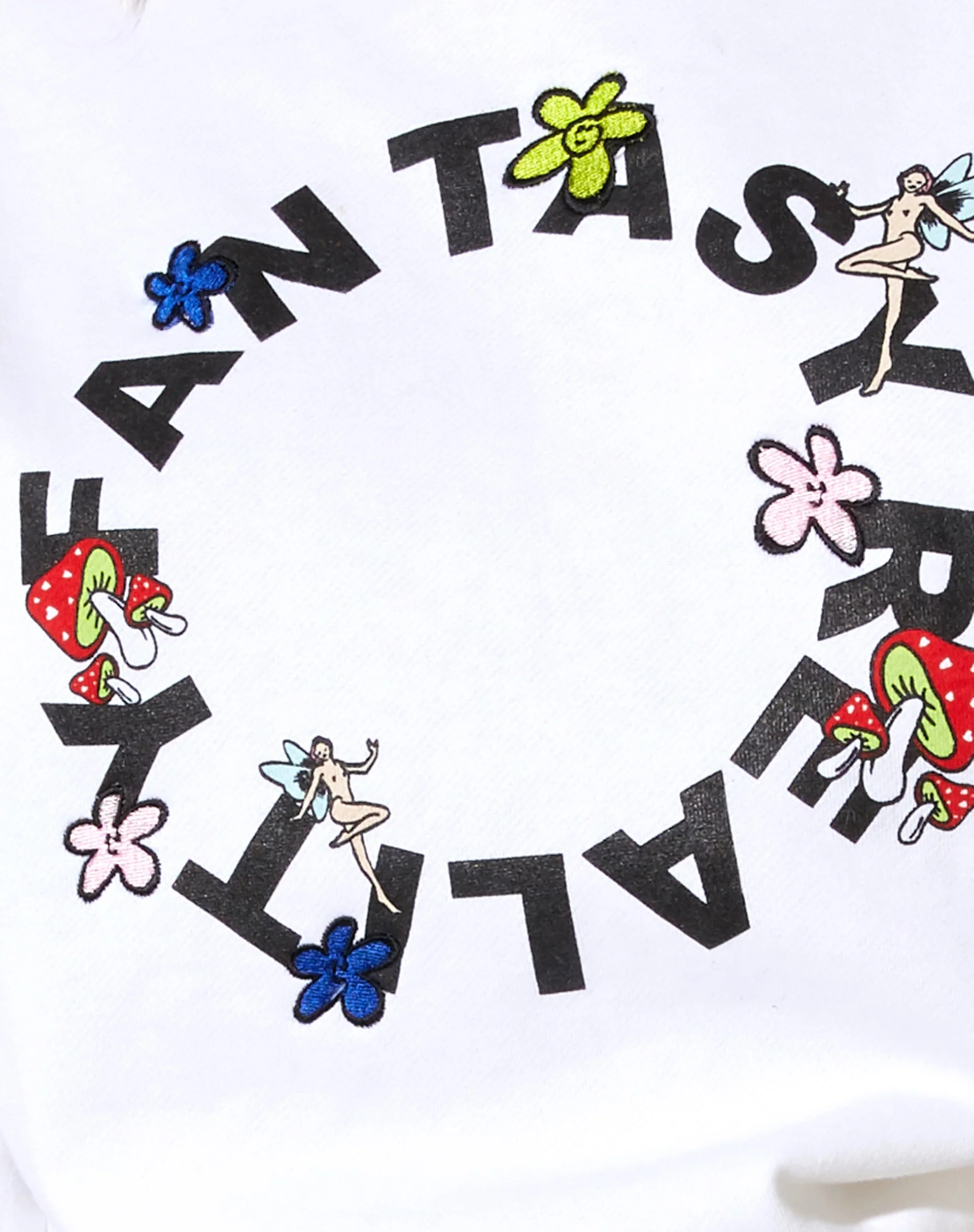 Glo Sweatshirt in Weiß Fantasy Reality Mix Druck und Stickerei - Image 5