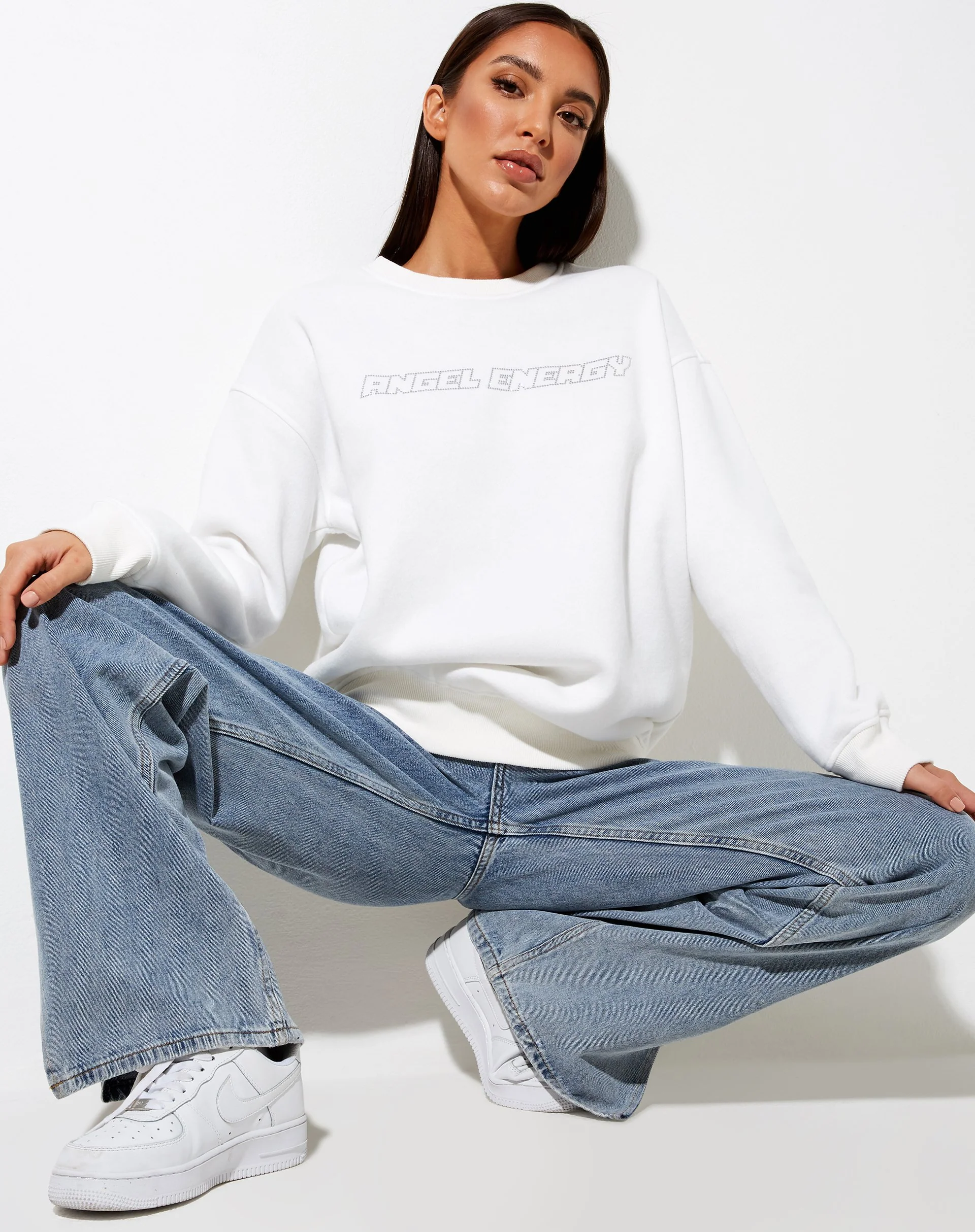 Glowee Sweatshirt in Warmweiß 'Angel Energy' Hotfix - Image 2