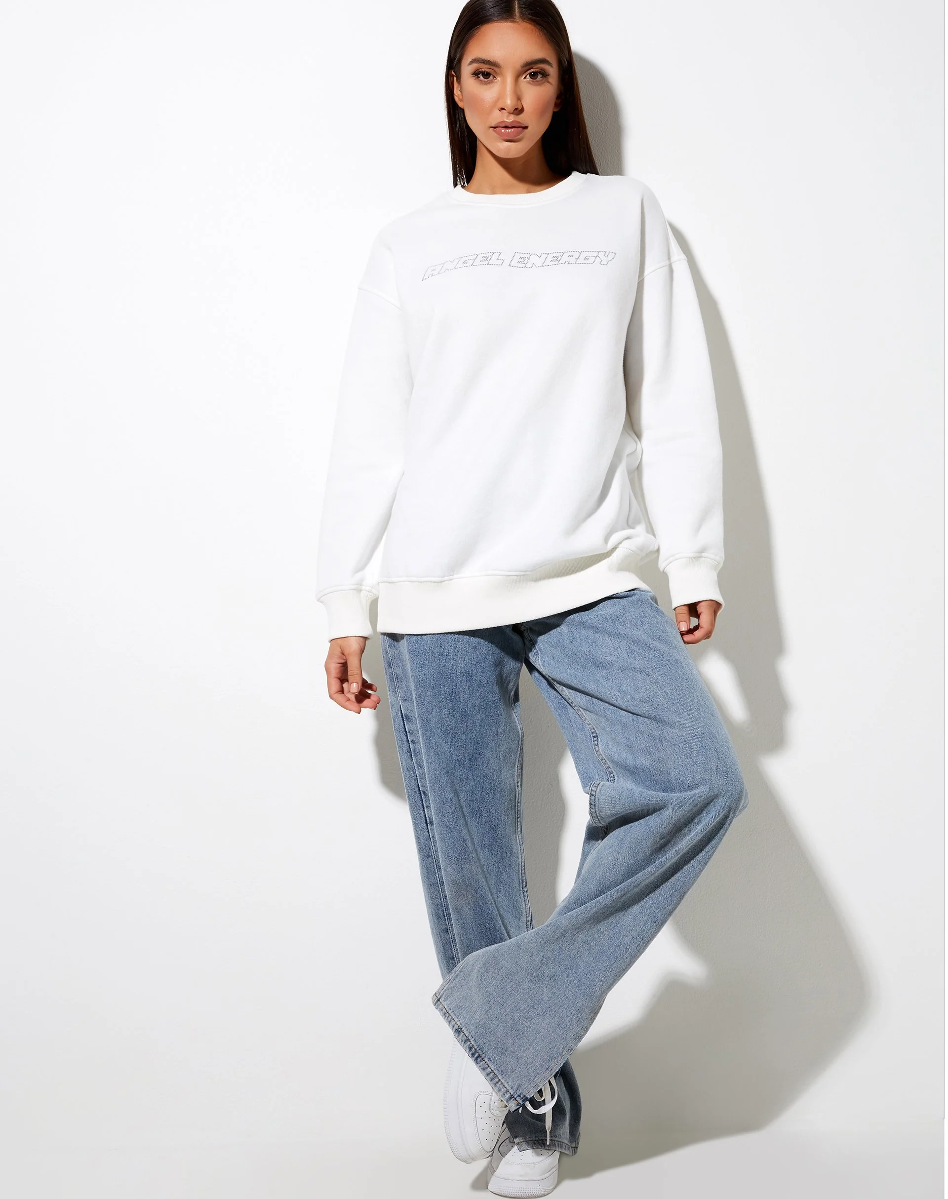 Glowee Sweatshirt in Warmweiß 'Angel Energy' Hotfix - Image 3