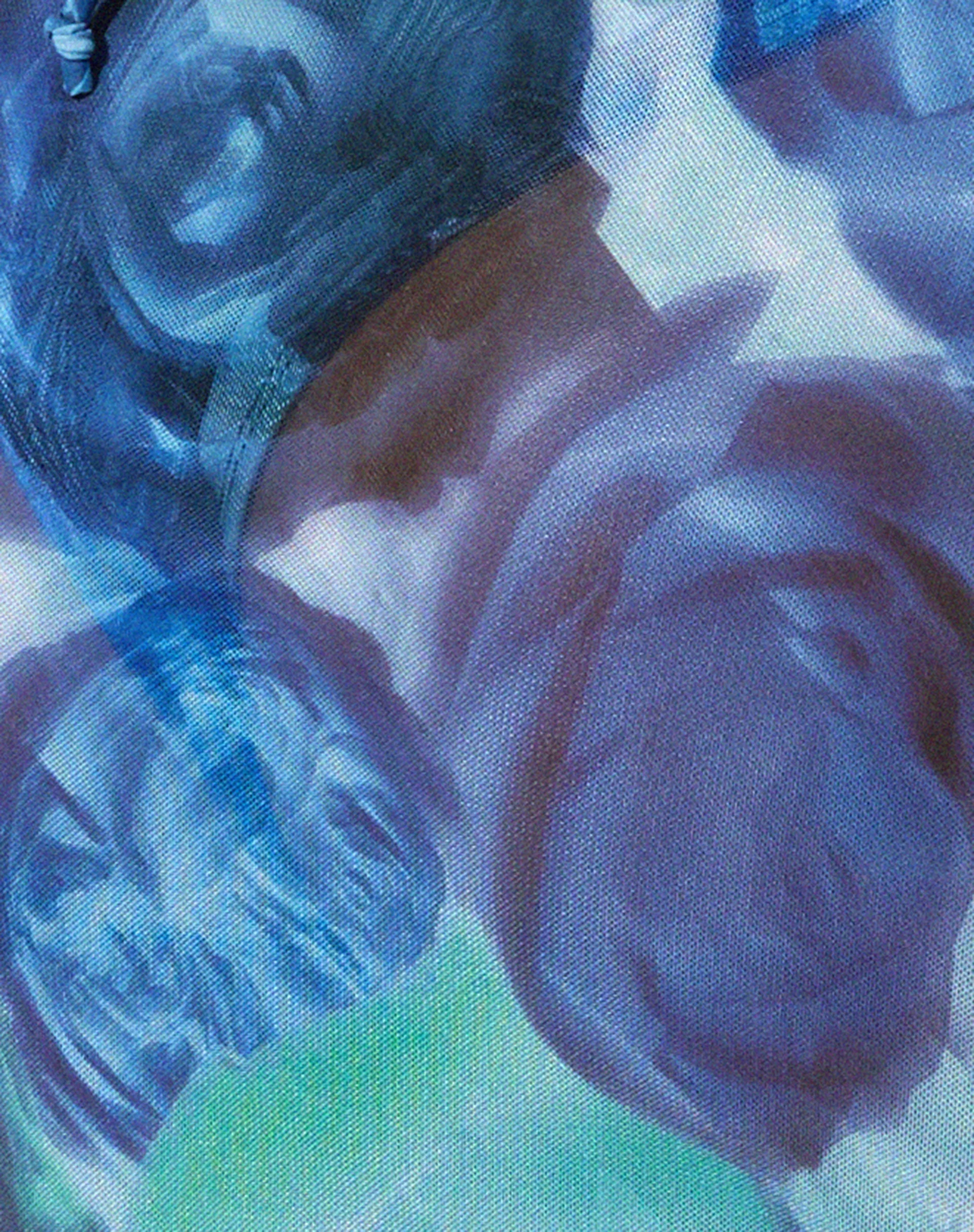 Godiva Minirock in Abstrakt Floral Blau - Image 7