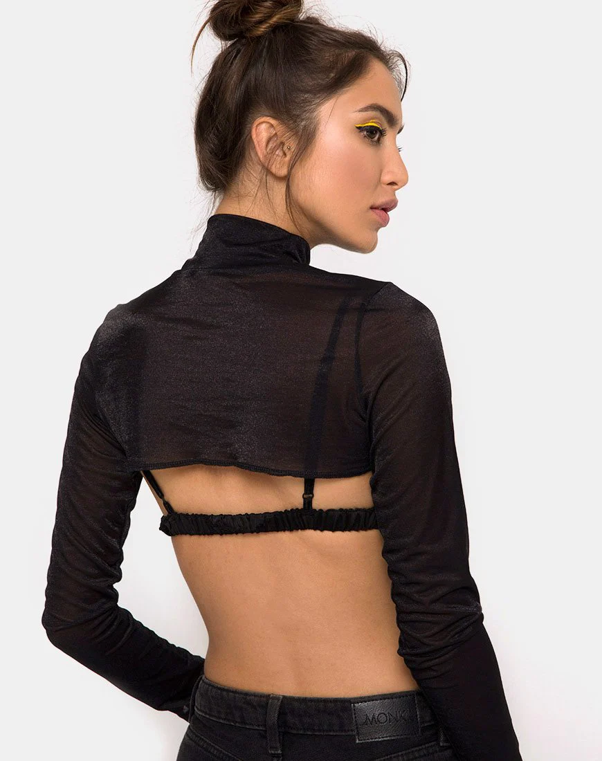 Gola Top aus transparentem Mesh Schwarz - Image 2