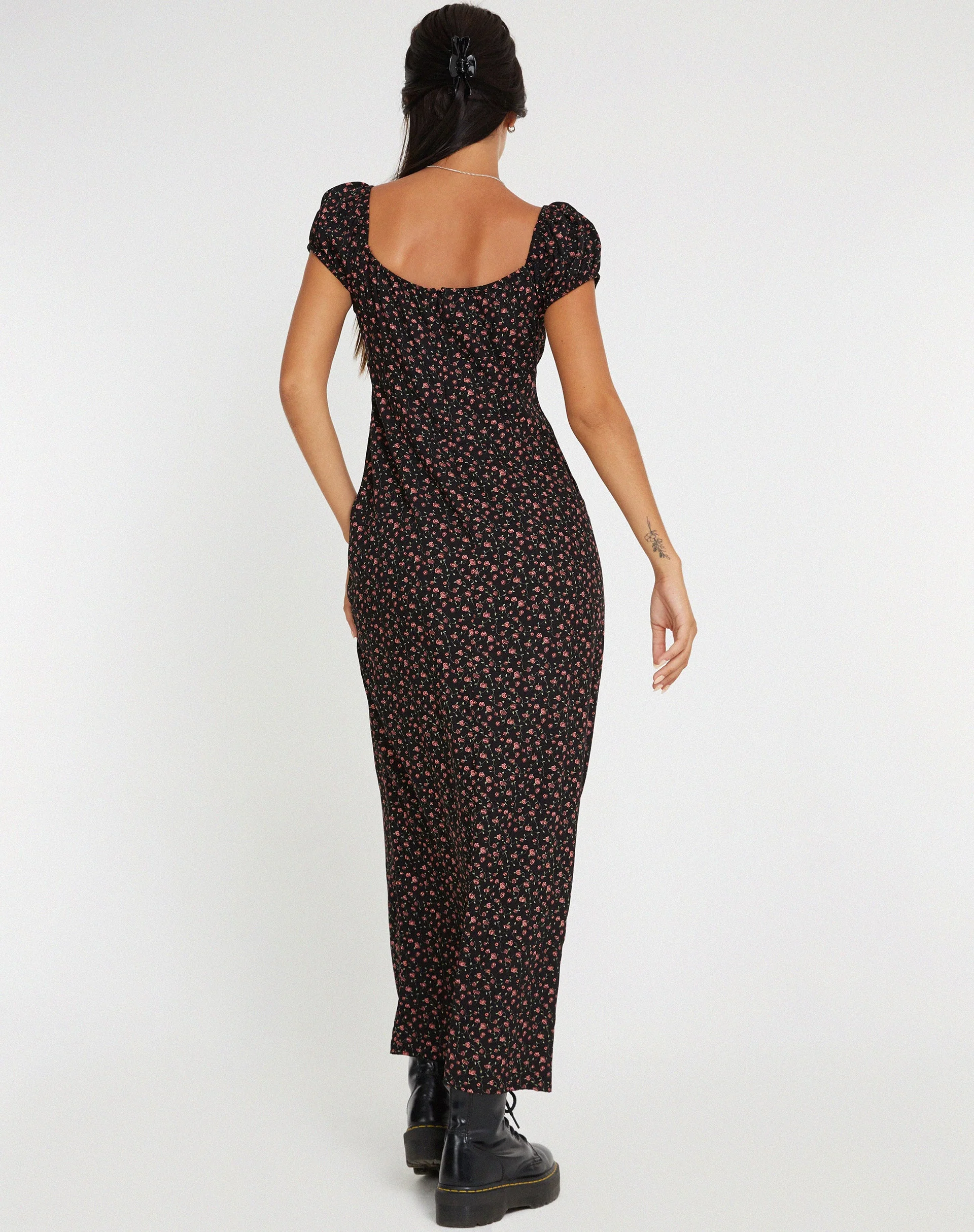 Grace Maxikleid in Dunkelrosa Rosa Schwarz - Image 4