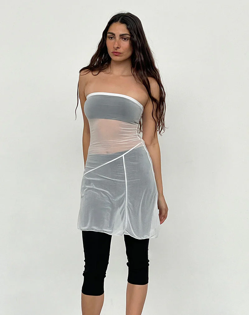 Gretchen Bandeau-Minikleid in schlichter Creme - Image 5