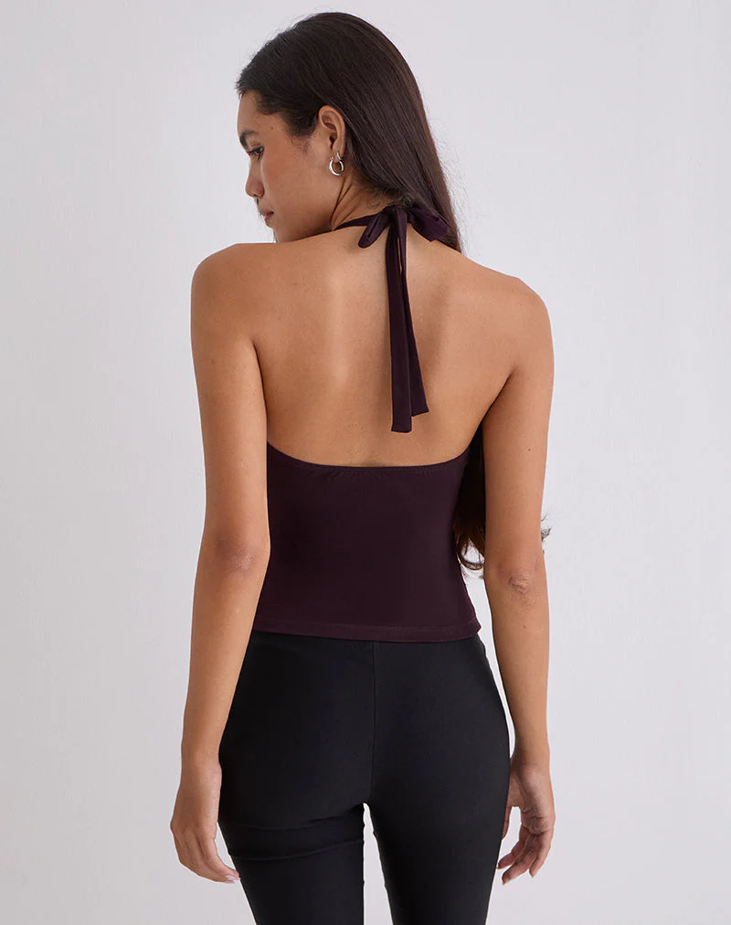 Gretita Top mit hohem Kragen aus Jersey Redwood - Image 5