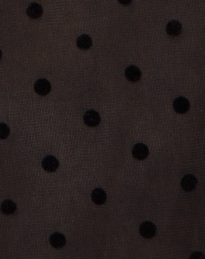 Gretta Top aus Polka-Netz Schwarz - Image 5