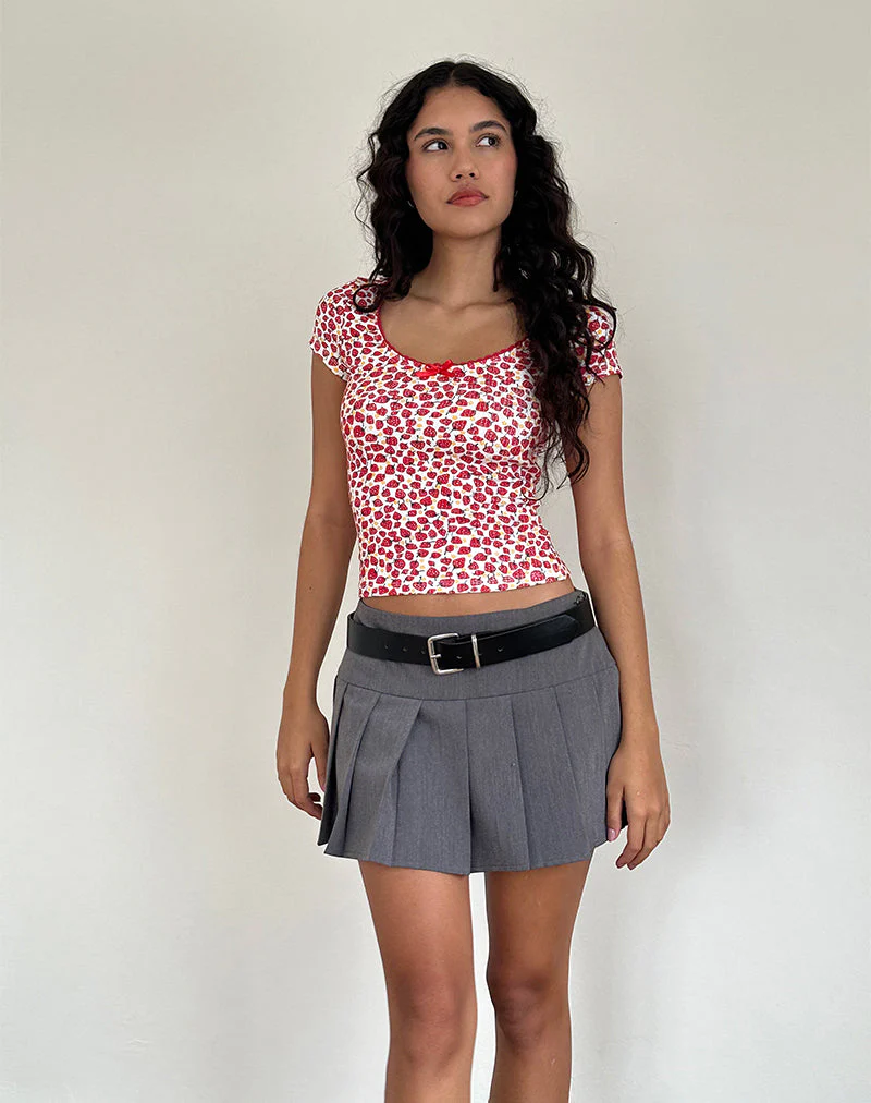 Grodi Fitted Top in Erdbeere 2023 Druck - Image 3