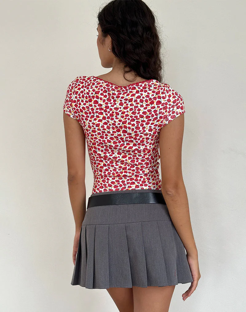 Grodi Fitted Top in Erdbeere 2023 Druck - Image 4