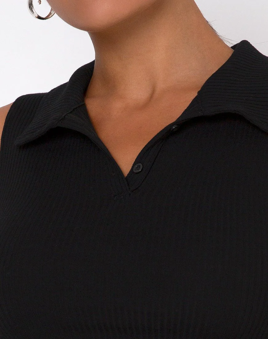 Guaco Crop Top aus Rippe Schwarz - Image 4