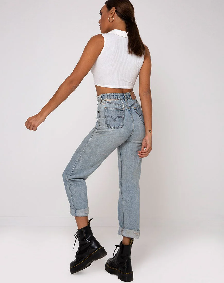 Guaco Crop Top in Rippe elfenbein - Image 3