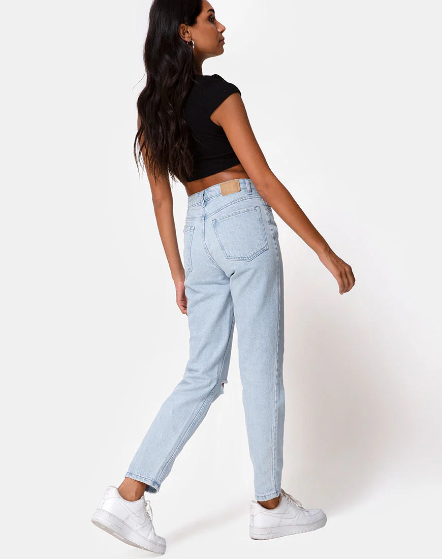 Guanna Crop Top aus Rippe Schwarz - Image 4