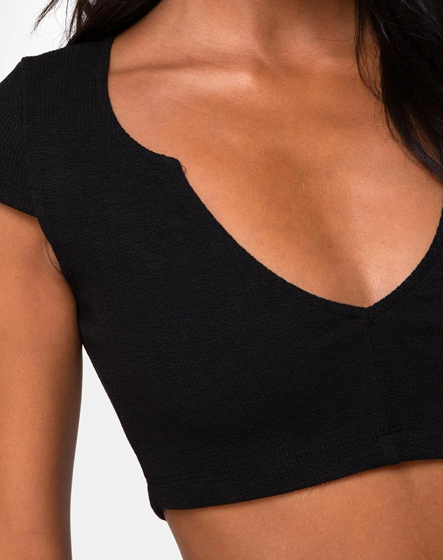 Guanna Crop Top aus Rippe Schwarz - Image 5