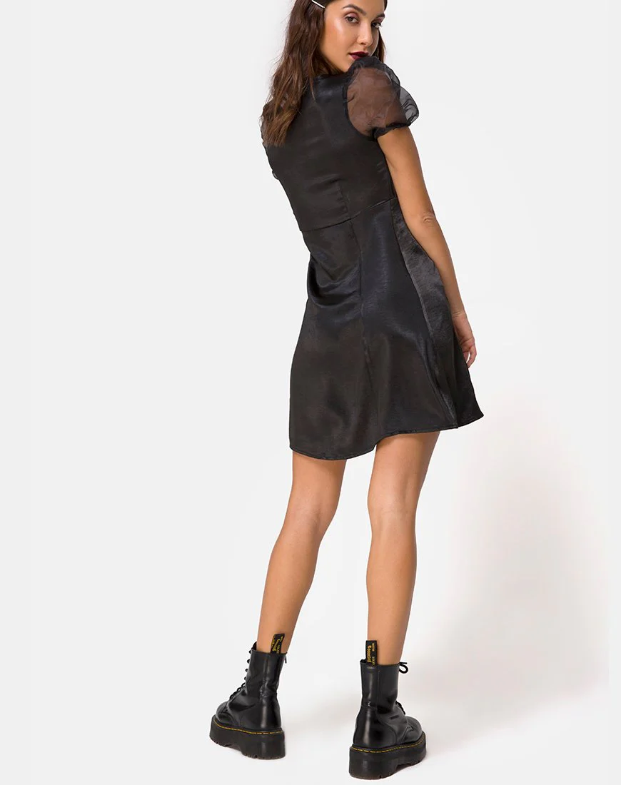 Guenelle Kleid aus schwarzem Satin - Image 5