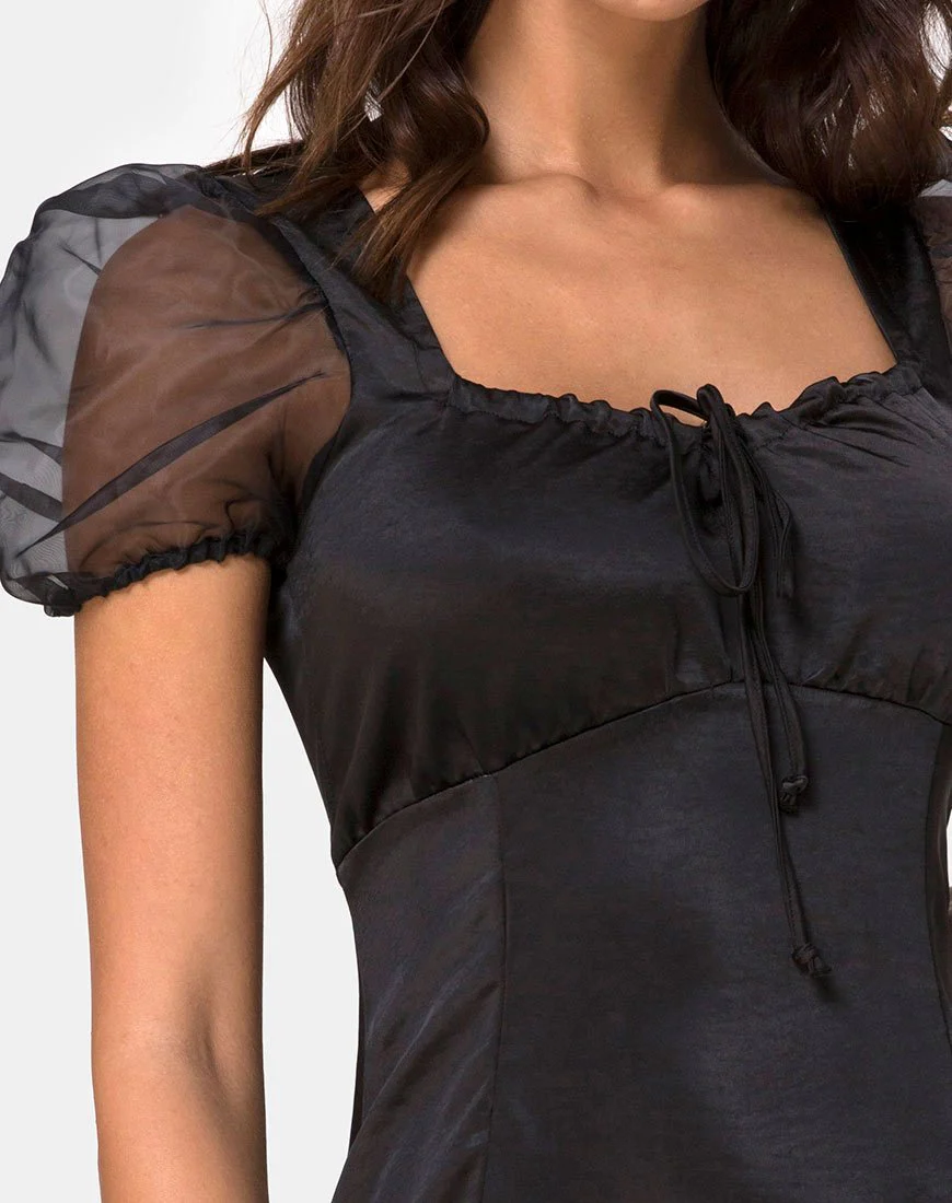 Guenelle Kleid aus schwarzem Satin - Image 6