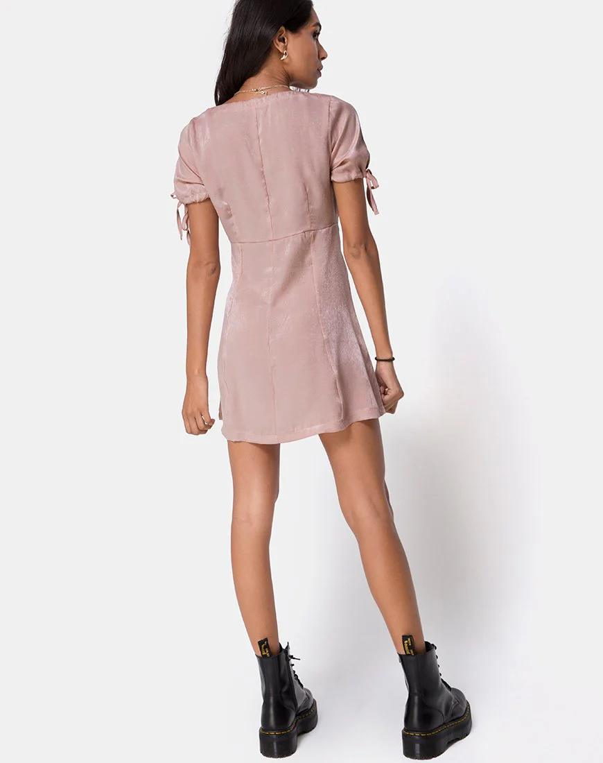 Guenette Kleid aus Satin in Dusty Rose - Image 4