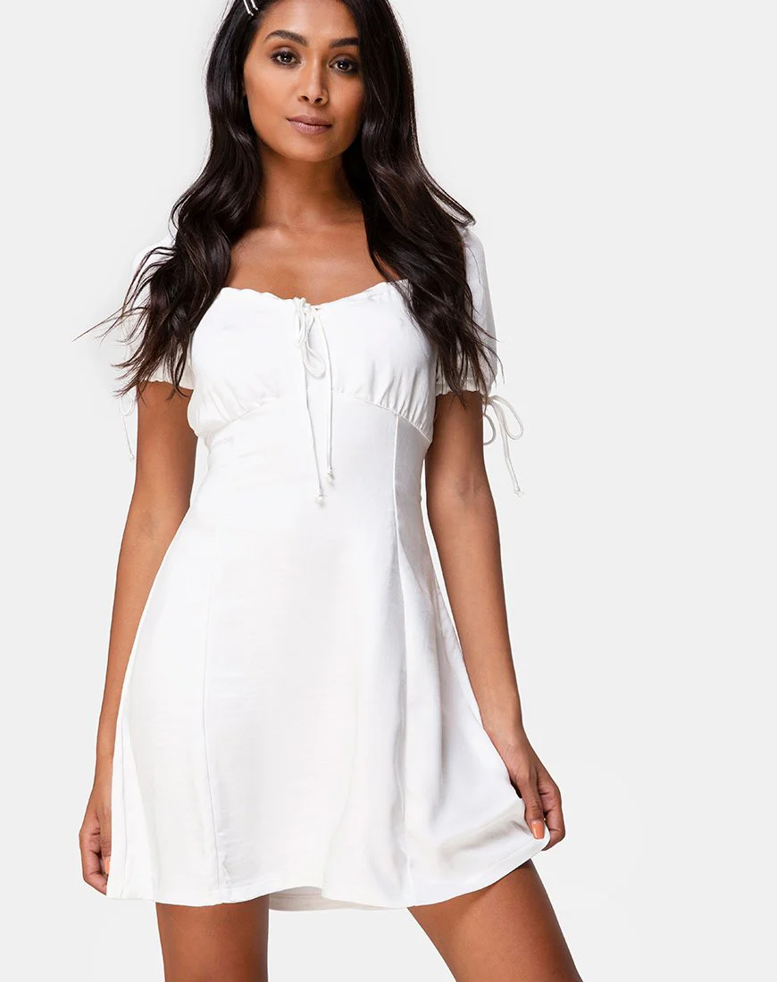 Guenette Kleid aus elfenbeinfarbenem Satin - Image 3