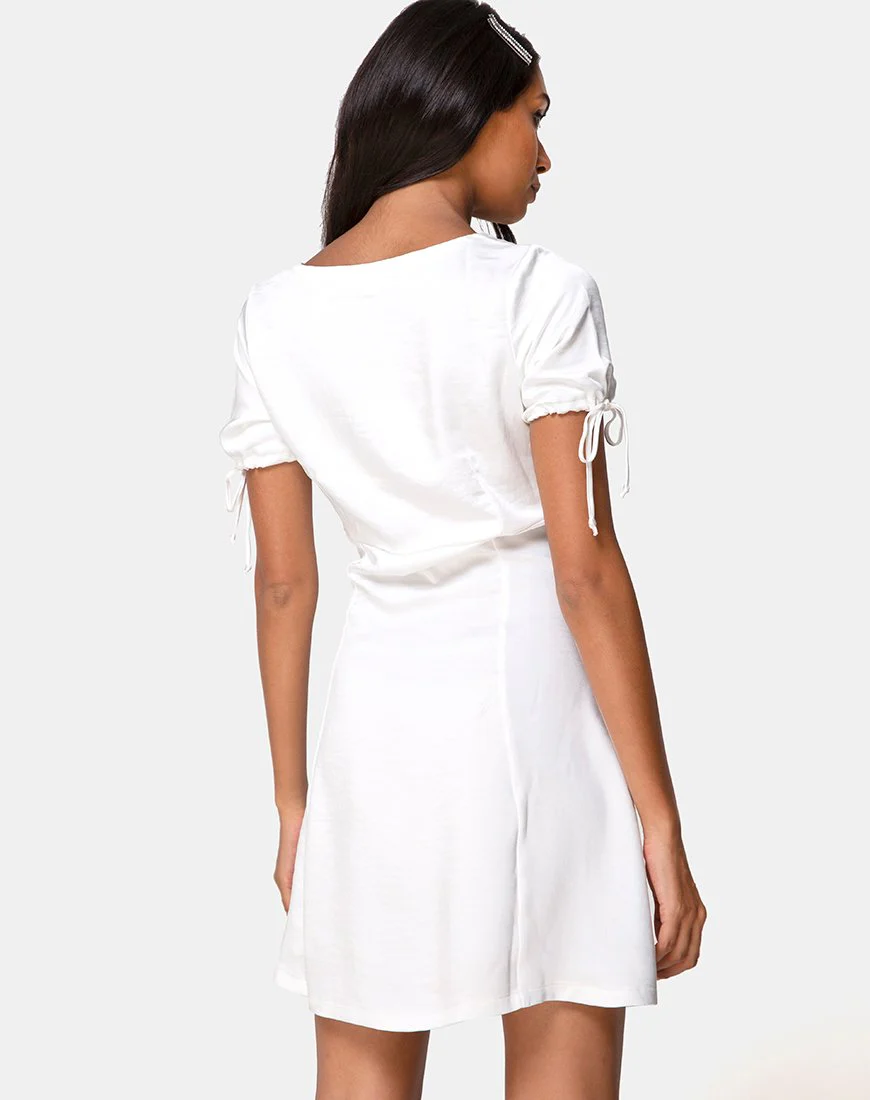 Guenette Kleid aus elfenbeinfarbenem Satin - Image 4