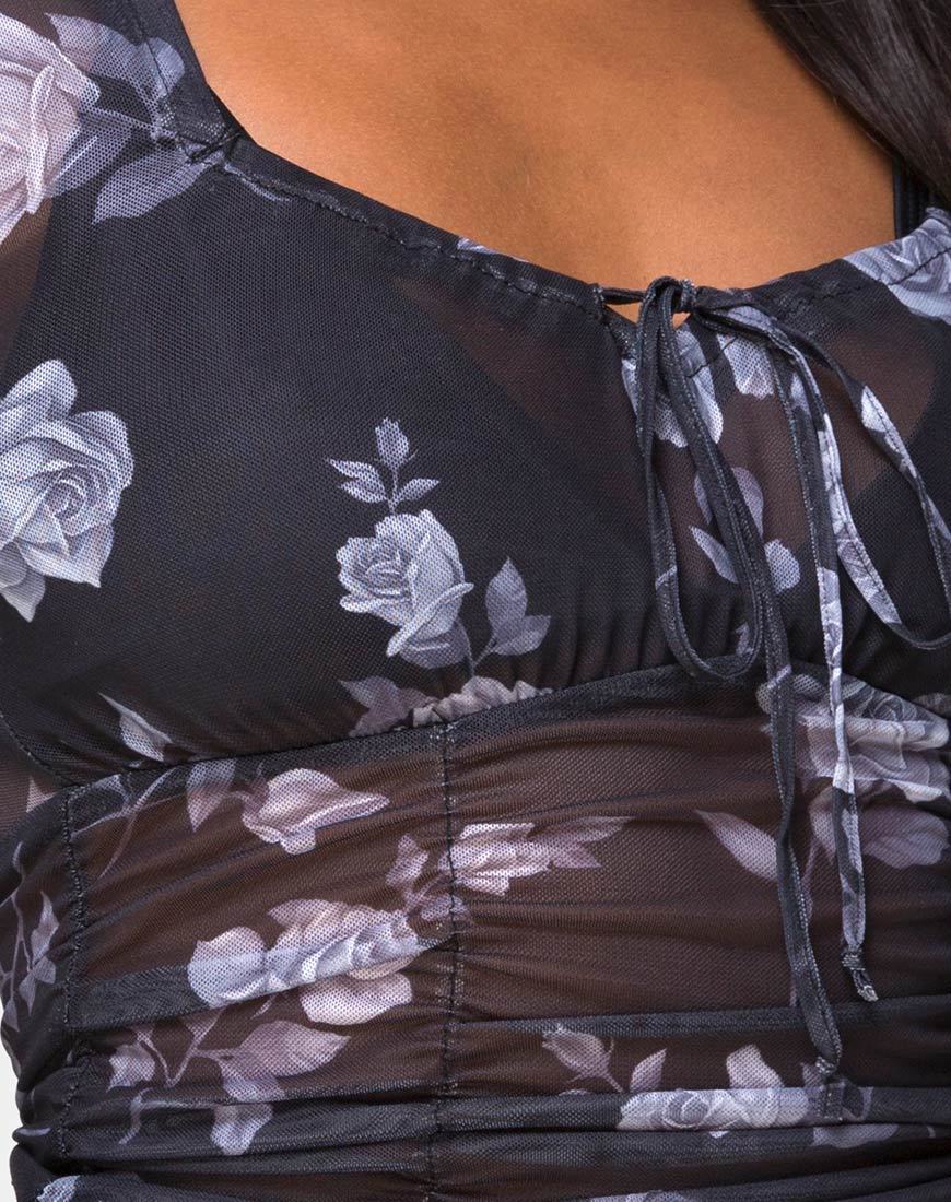 Guinevre Oberteil aus Mesh in Grau-Rosa - Image 5