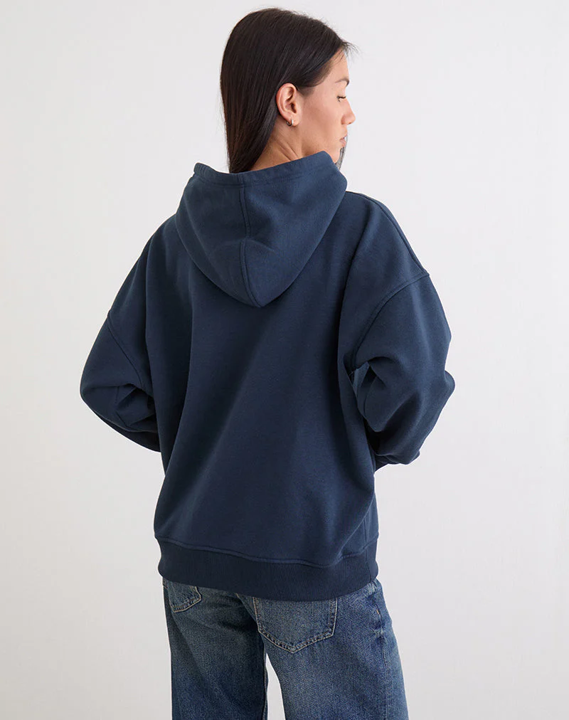 Guyton Hoodie in Navy with Sunday Uniform Graphic - Image 5
