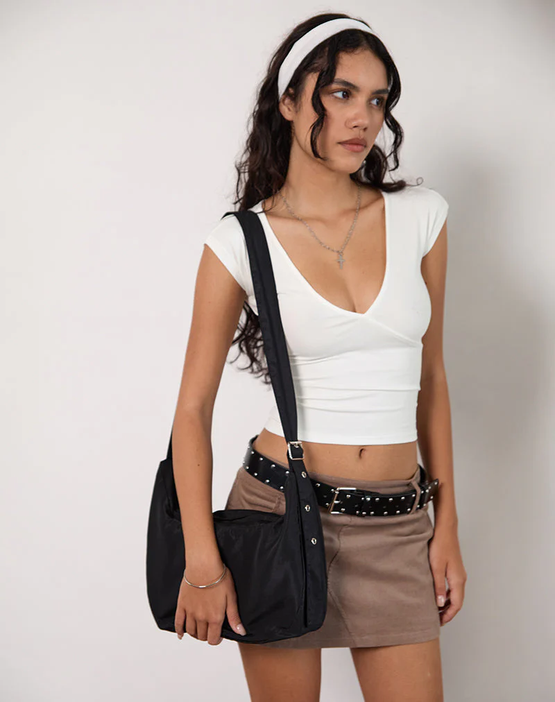 Haarband aus strukturiertem Chiffon Weiß - Image 3