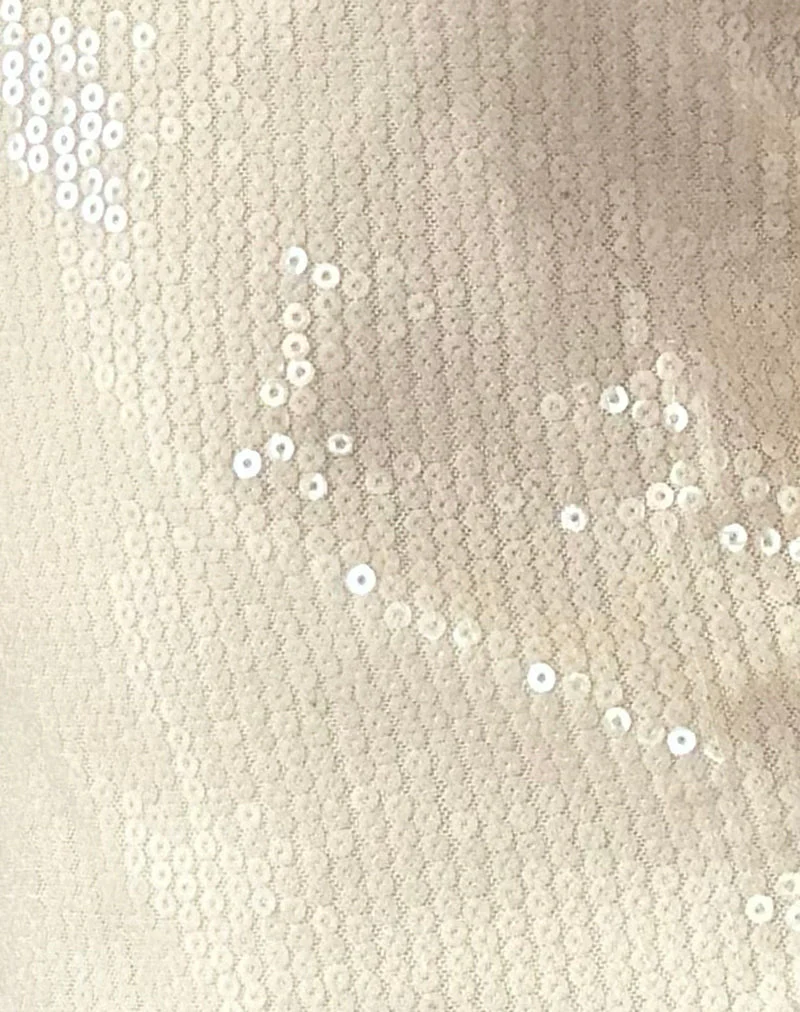 Hala Top aus nacktem, durchsichtigem, getöntem Paillettenstoff - Image 6