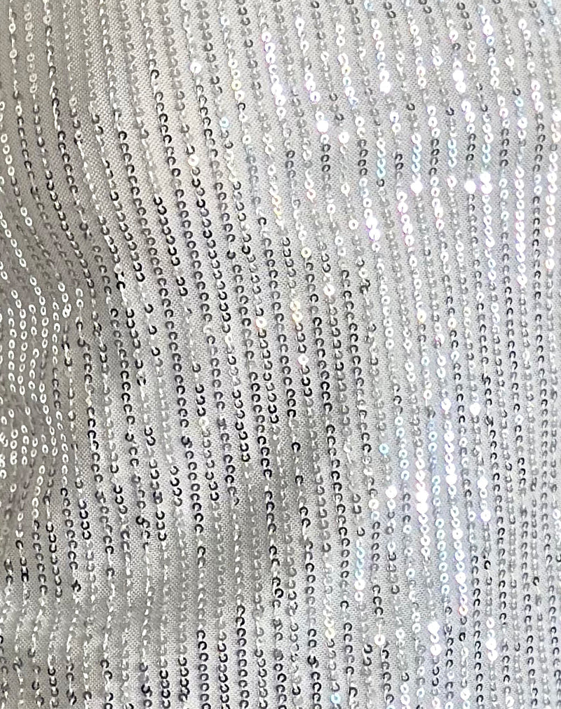 Hala Top in Silber Chrom Drapierung Mini Pailletten - Image 6