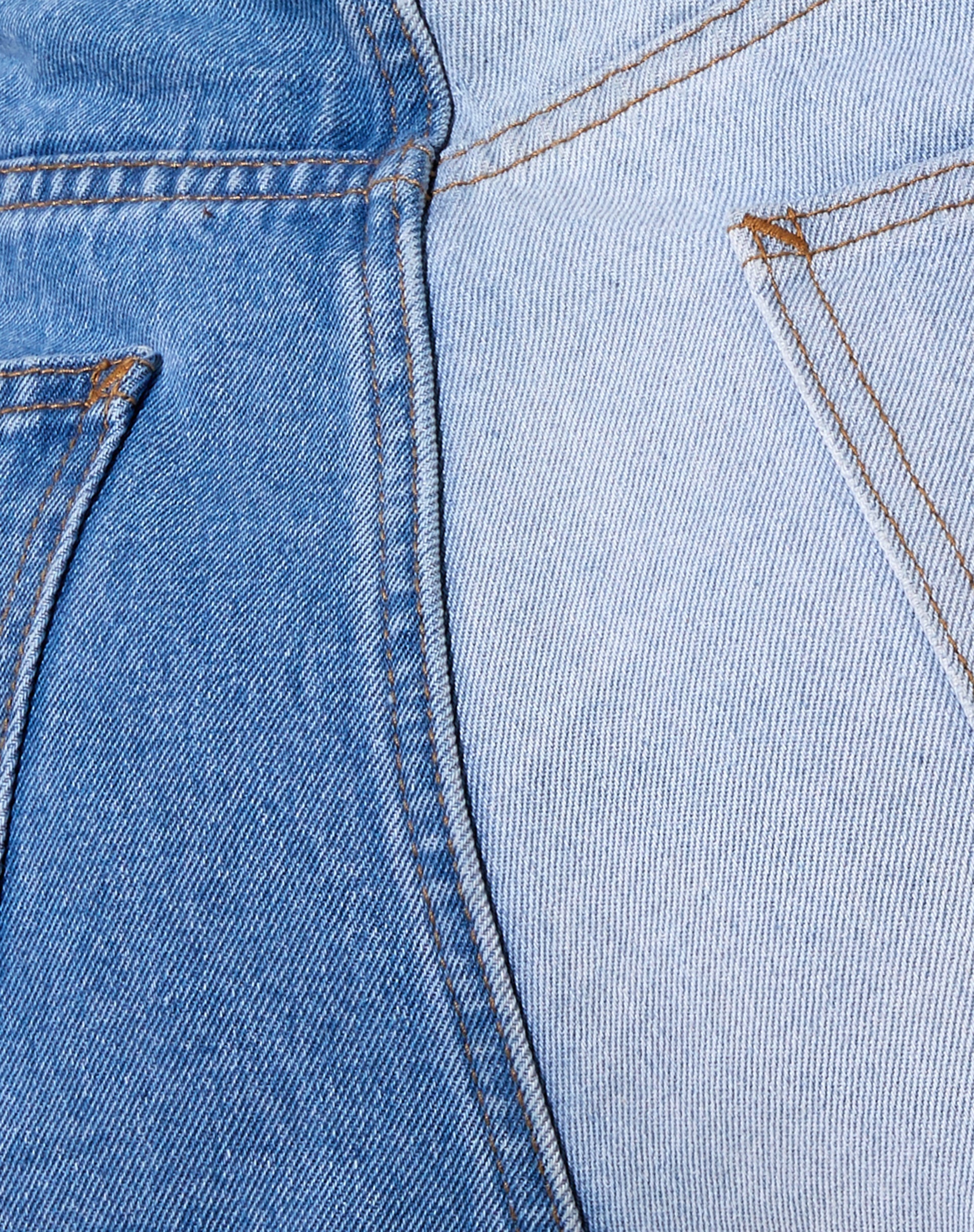 Half and Half Parallel Jean in Light Wash und Bleach Denim - Image 7