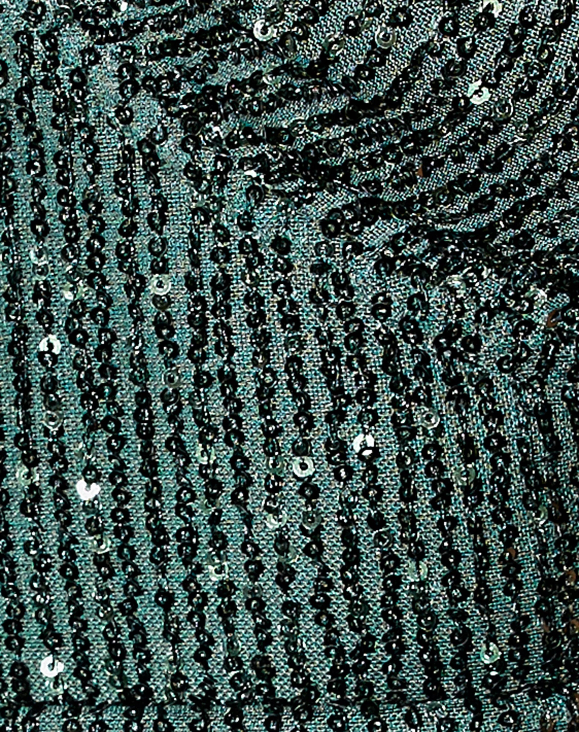 Haltri Crop Top in Drape Pailletten Waldgrün - Image 5