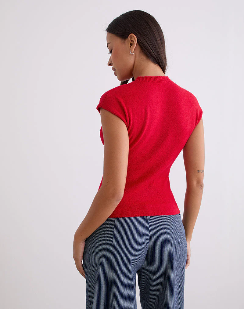 Hanuva-Top in Rot gestrickt - Image 4